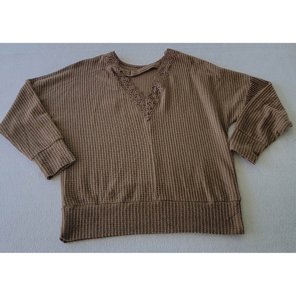 R☆WISH Women's Sweater Color‎ Brown Sleeve Long Color Brown Size L AND SZ M